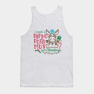 Hippopotamus Christmas Tank Top